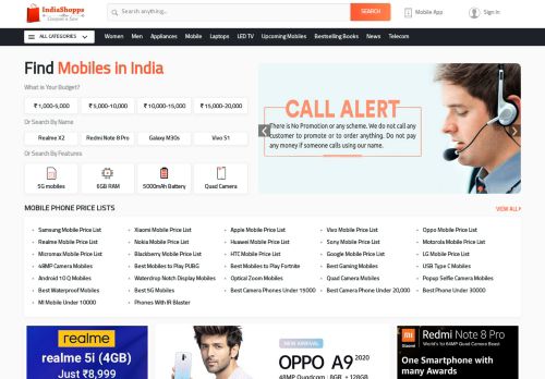 IndiaShopps: Compare Mobiles and Laptops Price in India
