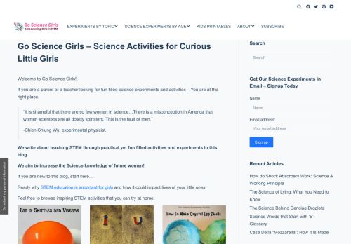 Go Science Girls - Science Activities for Curious Little Girls - Go Science Girls
