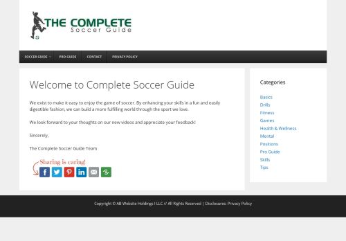 Welcome to Complete Soccer Guide - A Soccer Players Complete Guide To The Game