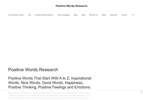 Positive Words Research