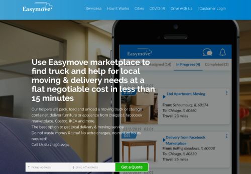 Hire On-demand Local Moving & Furniture Delivery Help | Easymove app
