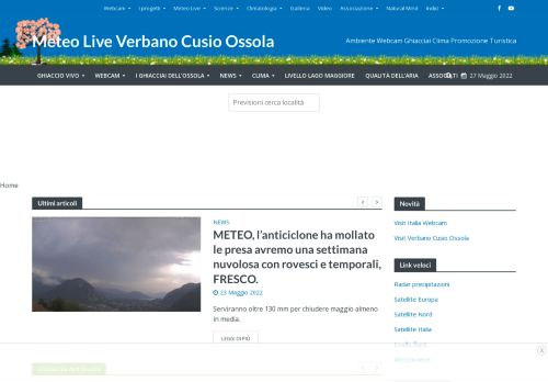 Meteo Live Verbano Cusio Ossola - webcam previsioni e clima
