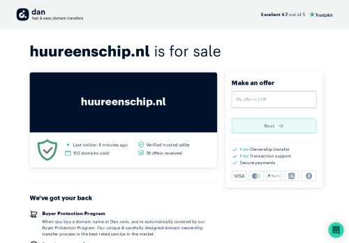 The domain name huureenschip.nl is for sale | Dan.com