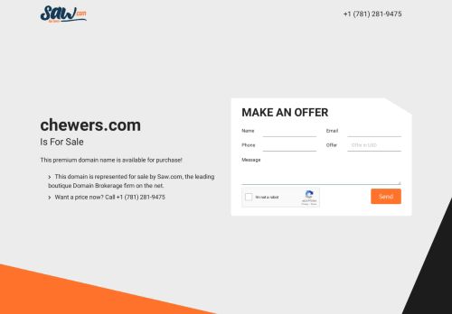 chewers.com domain name is for sale. Inquire now.