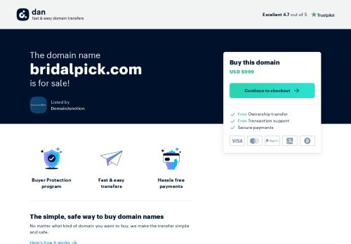 The domain name bridalpick.com is for sale