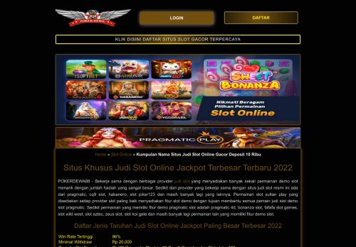 POKERDEWA88: Kumpulan Nama Situs Judi Slot Online Gacor Deposit 10 Ribu