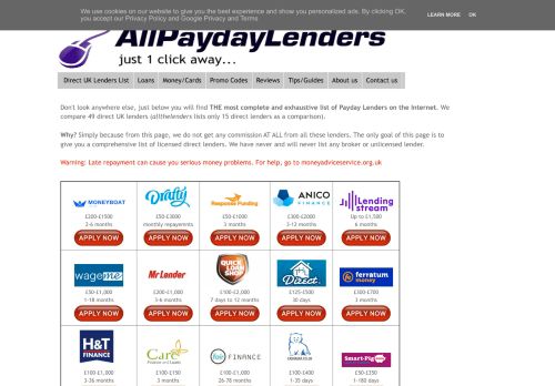 
List of Direct Payday Lenders UK | Compare 47 Direct UK Lenders
