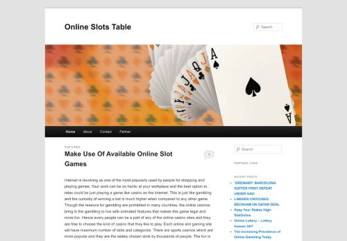 
Online Slots Table	