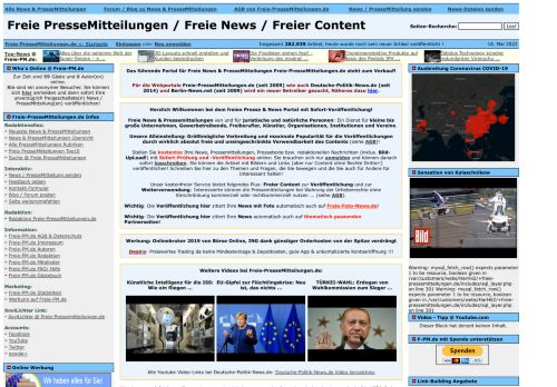 Freie PresseMitteilungen, News & Artikel auf Freie-PresseMitteilungen.de 