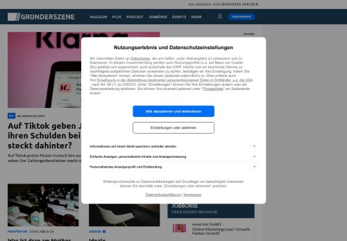 GrÃ¼nderszene - News zu Startups, Digitalwirtschaft und VC | GrÃ¼nderszene.de
