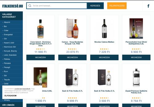 Magyarország legnagyobb ital katalógusa, 245 ital webshop 20.000 ital terméke érhet? el nálunk.