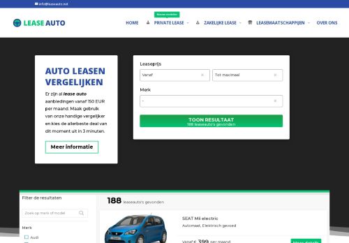 Auto Leasen Vergelijken | ALLE Merken & Acties | Vanaf € 150,- p.m