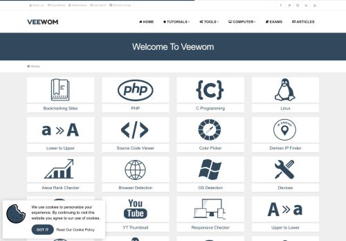 Veewom » Free Tutorials, PHP, Python, C Programming, Linux, Linux Programming, HTML, WordPress, Online Tools, Computer, and More..
