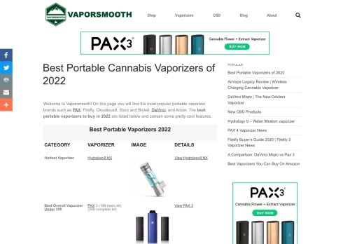 Best Portable Cannabis Vaporizers of 2022 - Vapor Smooth