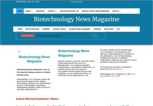 Biotechnology News Magazine - Latest Biotech Industry News