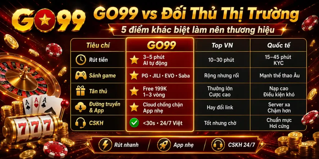 Trang Chủ GO99 17 GO99 vs Đối Thủ Thị Trường