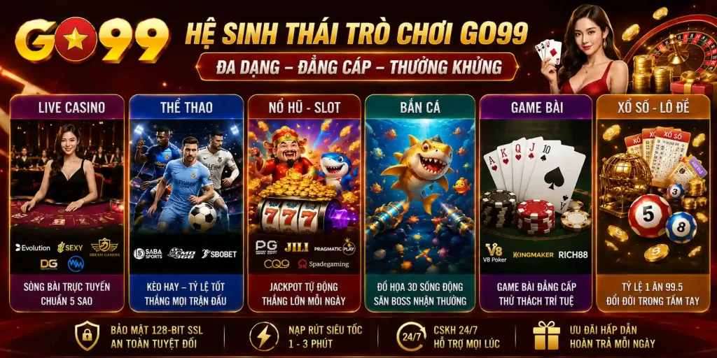 Trang Chủ GO99 15 Hệ Sinh Thái Trò Chơi GO99 Đa Dạng Sảnh Cược